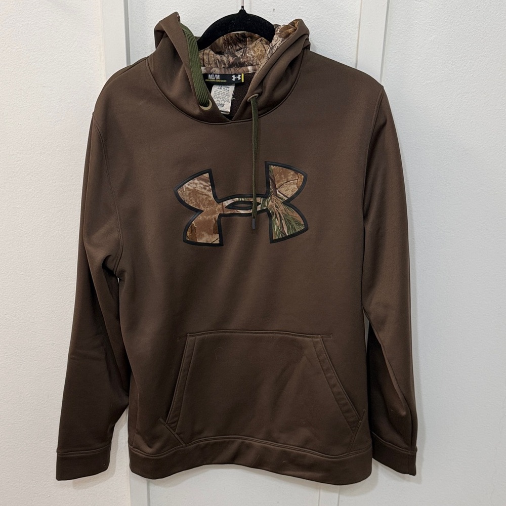 Under Armour Men's Brown Hoodie with Camo Logo
